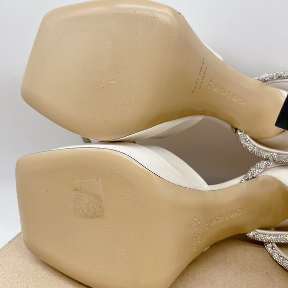 Mach & Mach Wedding Platform Double Bow 140 Silk Ankle-Strap Sandals EU 39 US 9 - Picture 12 of 13